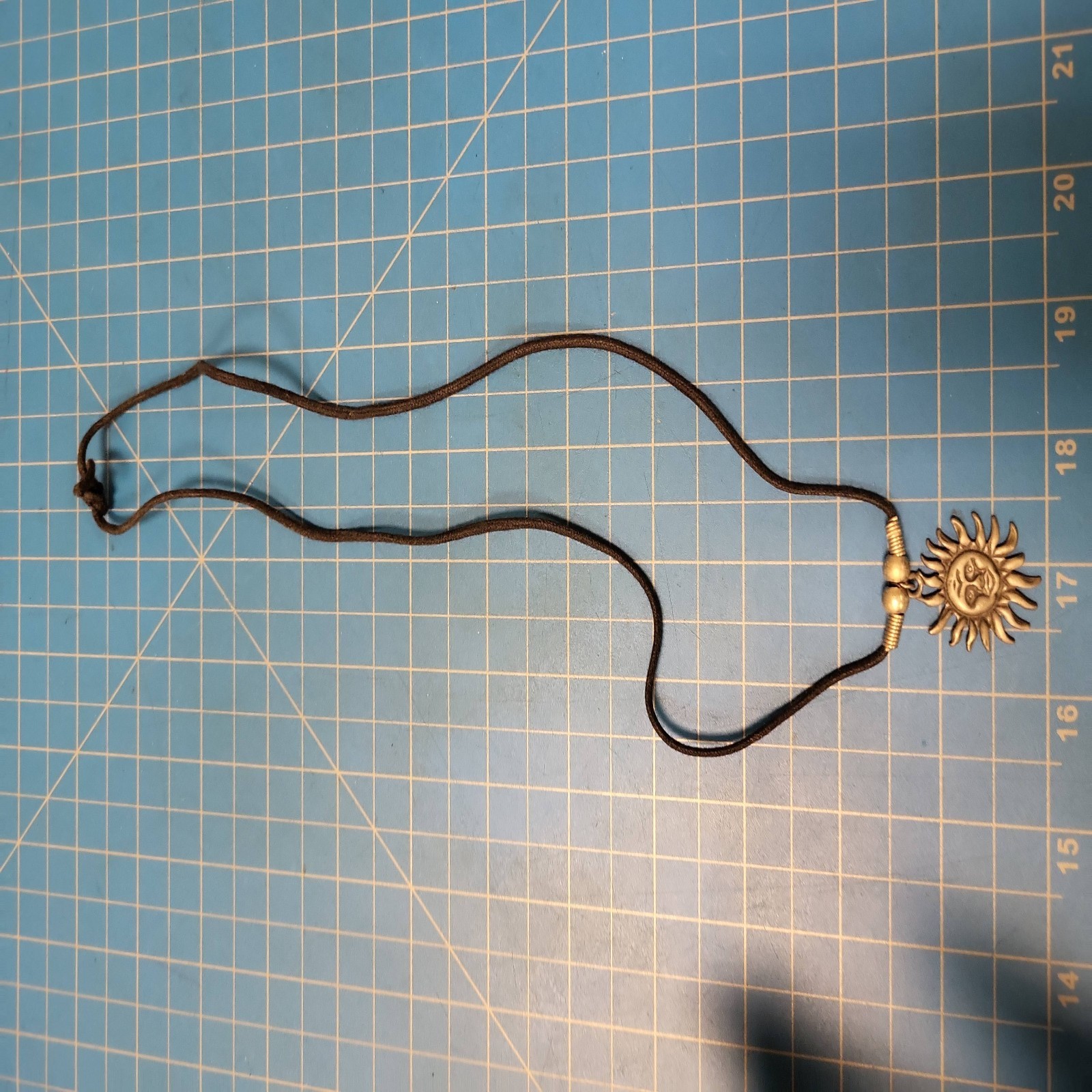 Sun Pendant Necklace Vintage Style Silver Tone Boho Hippie Jewelry Gift