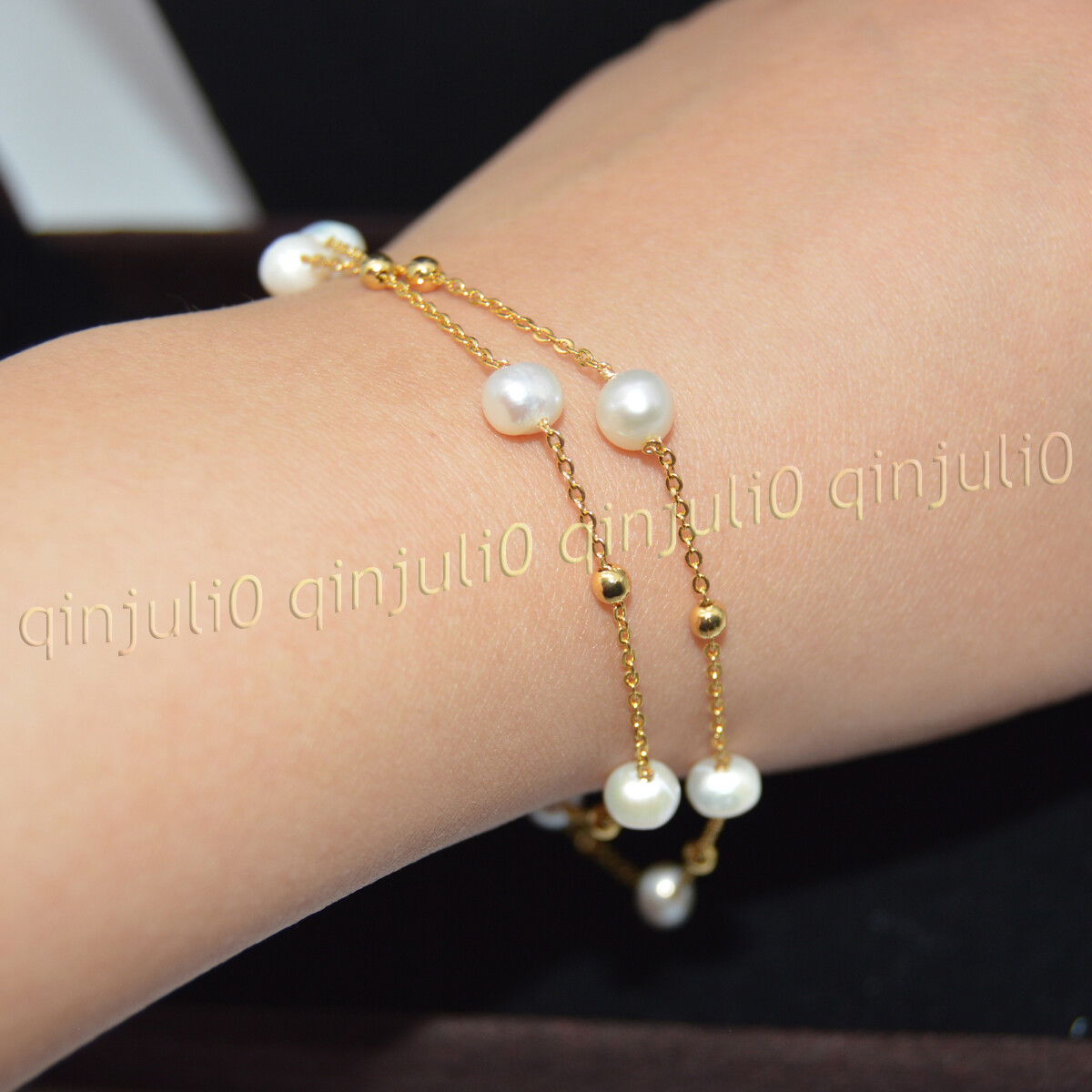 Real Natural 6-7mm White Freshwater Baroque Pearl Necklace Gold Chain 20/32”