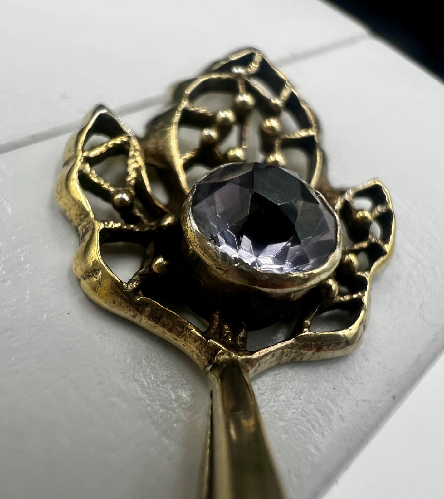 Antique pendant 1970s stone Alexandrite Silver 875 collectible model old