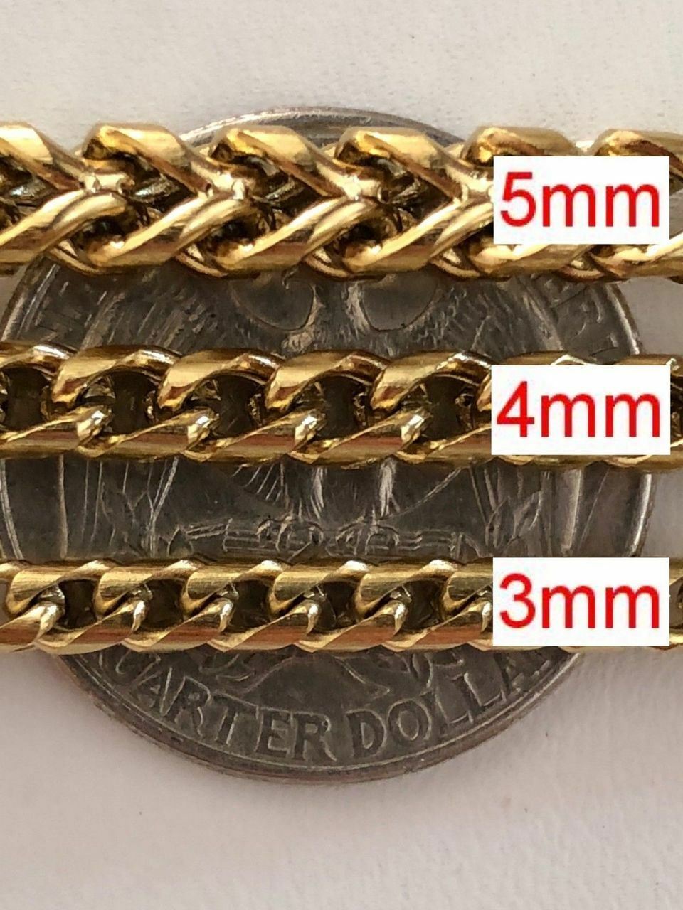 Cadena FRANCO para Hombre Acero Inoxidable Bañado en Oro de 14K LA MEJOR CALIDAD