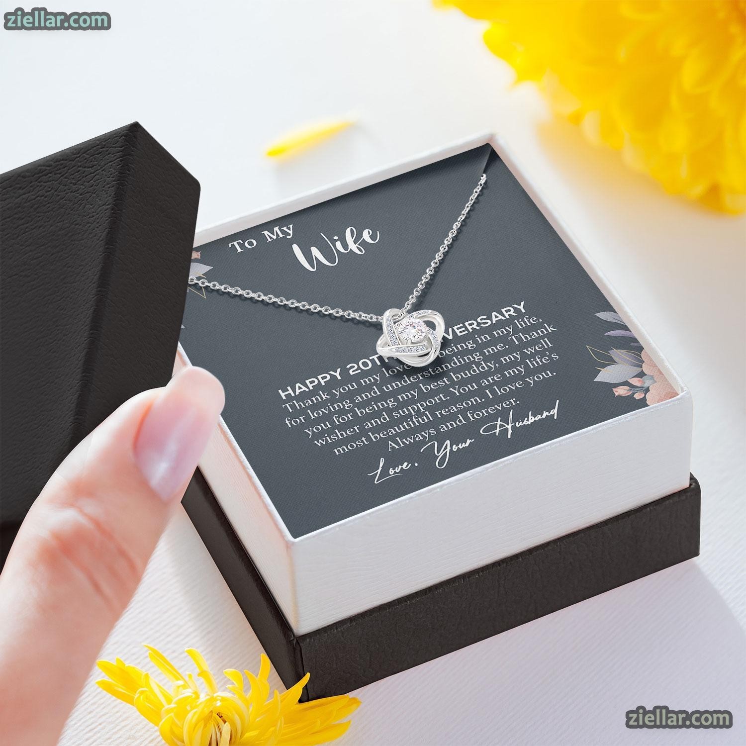 20th Anniversary Necklace for Wife, 20 Year Wedding Jewelry Gift of Love