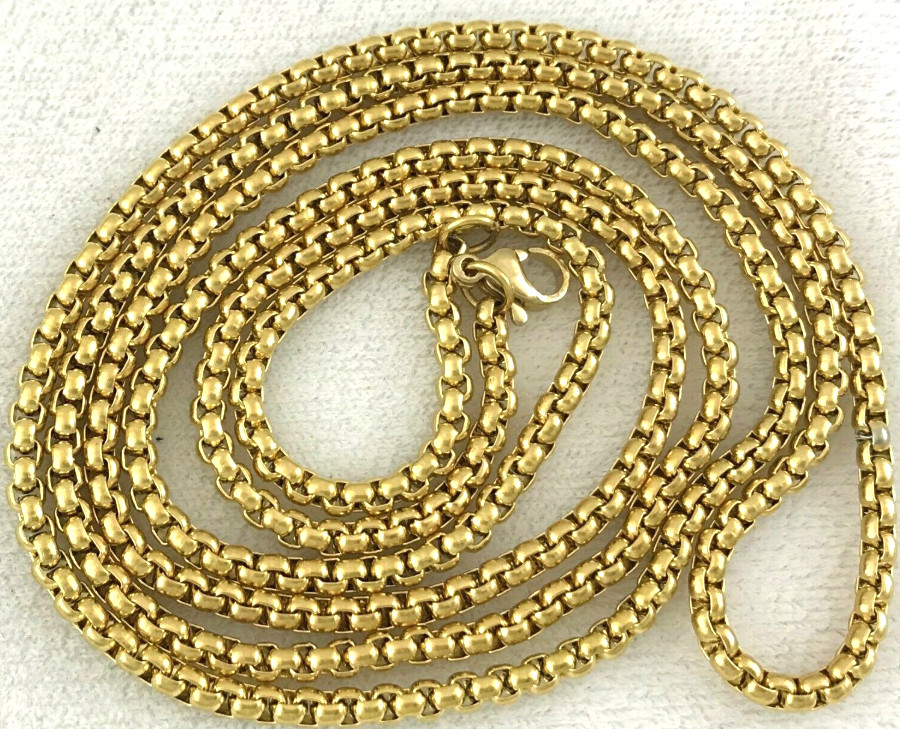 14k Gold Filled Round Rolo Box Link Chain Necklace Anklet Bracelet 3mm