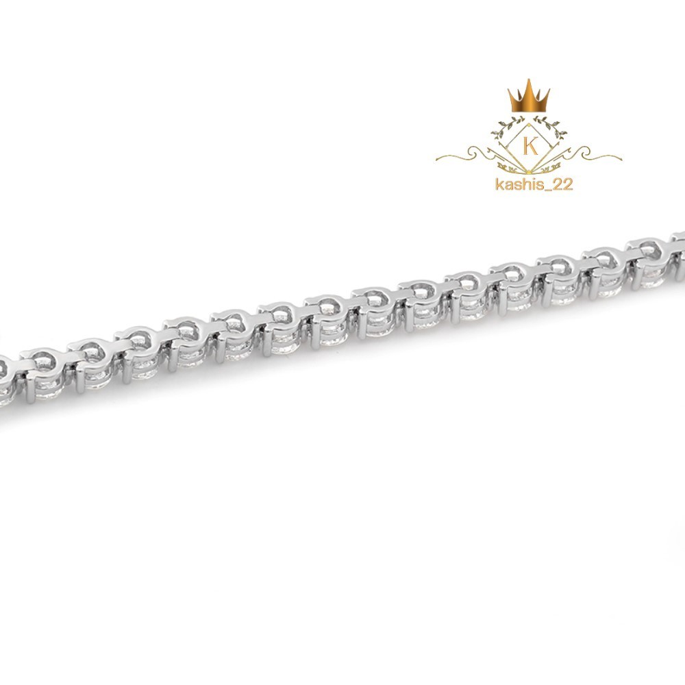 7 ‘Inch Long Tennis Wedding Bracelet Solid 14K White Gold 6 CT Round Cut For Her