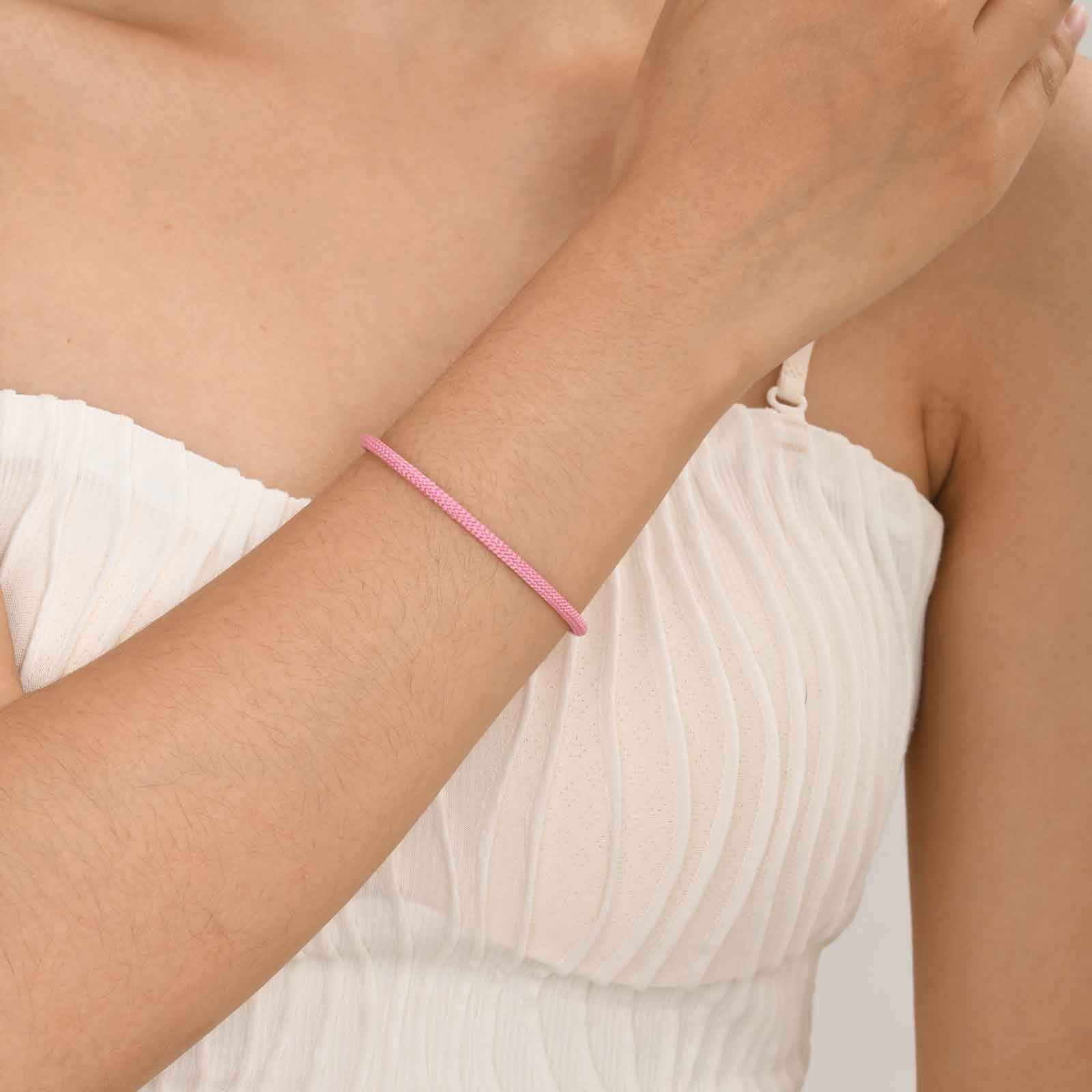 Women Screw Head Woven Steel Wire Elastic Rope Open Bangle Bracelet Classic Gift