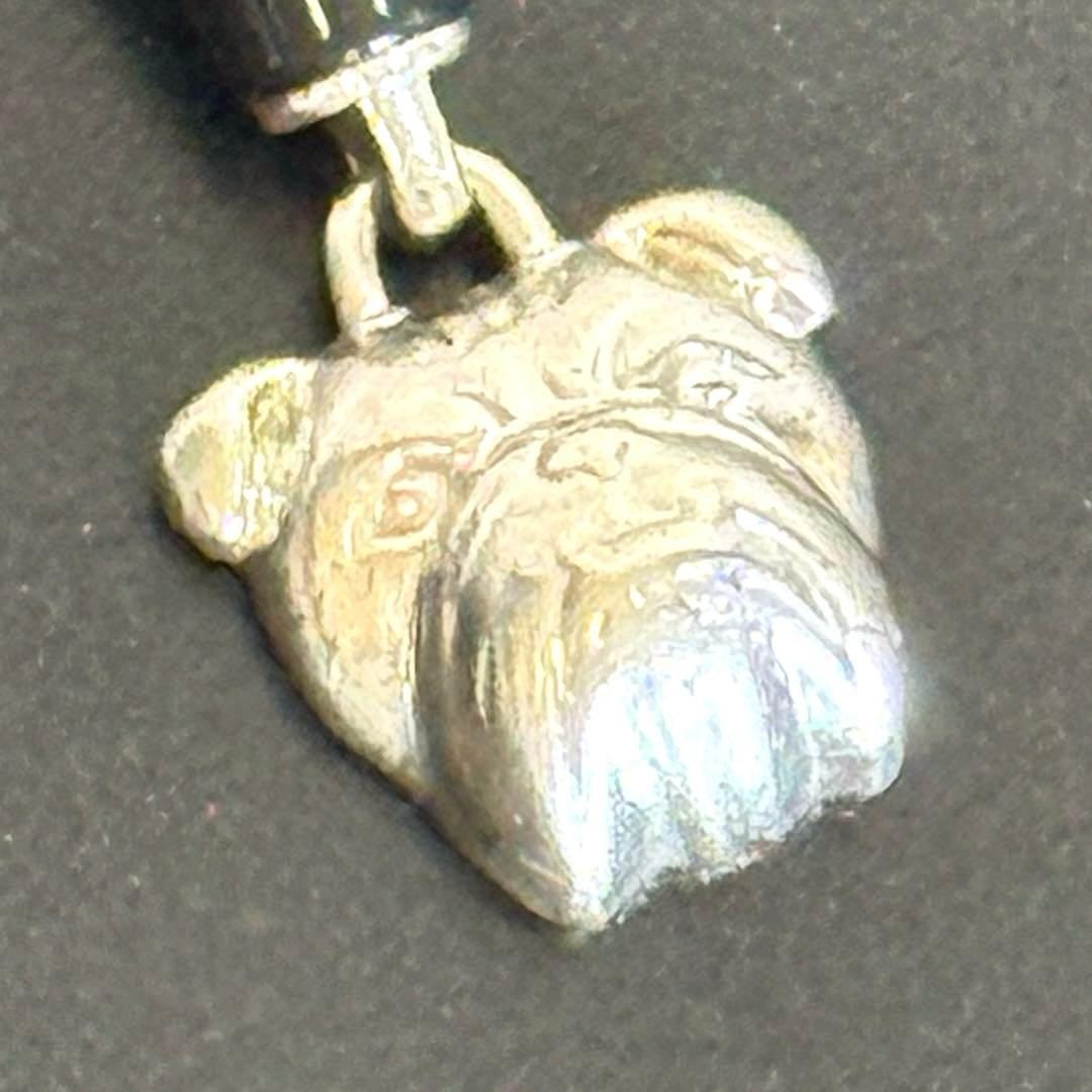GUCCI Rare Bulldog Charm Necklace Silver Dog Excellent