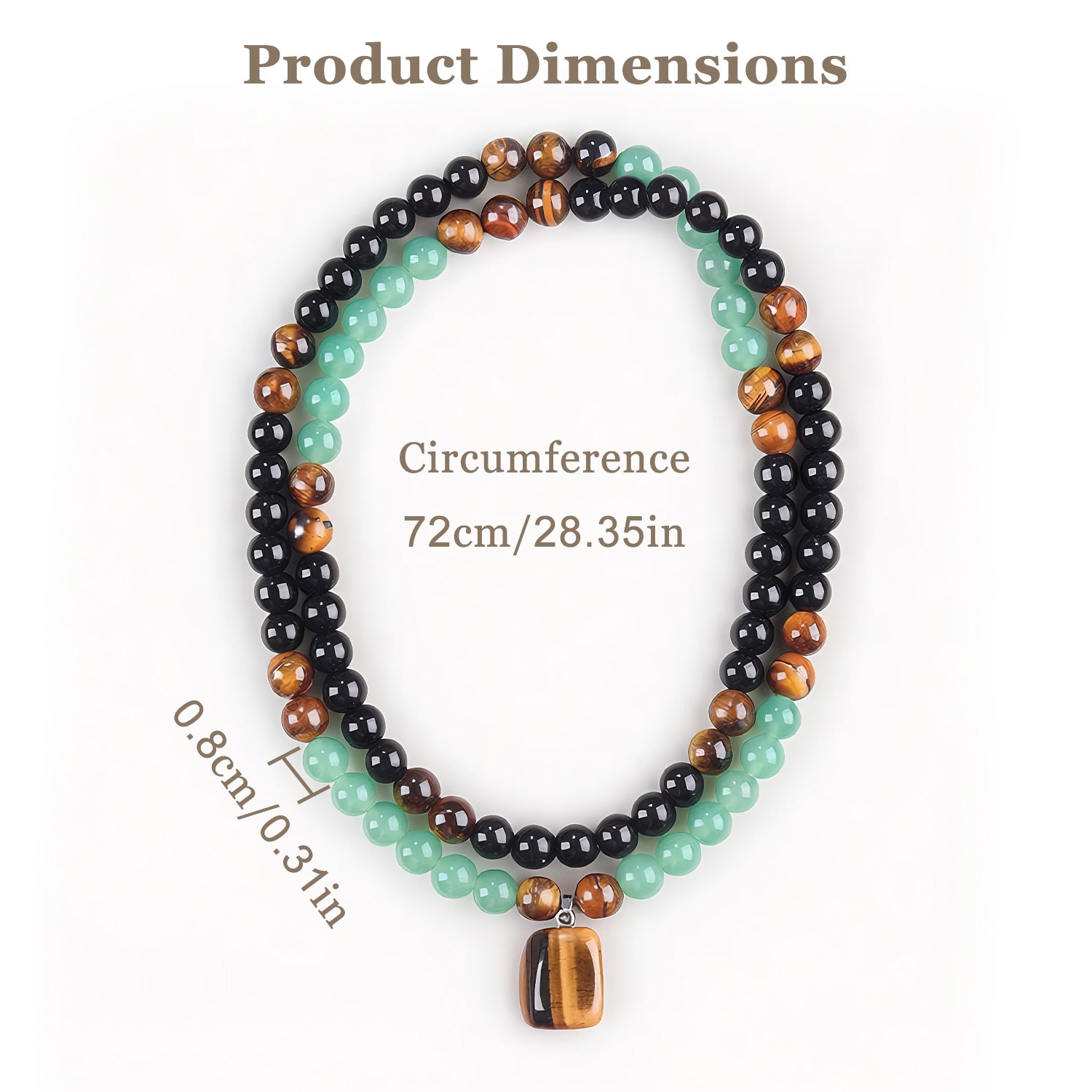 Money Attraction Necklace & Tiger Eye Obsidian Prosperity Crystal Beaded Gifts
