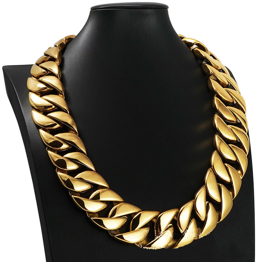 43mm Hip Hop Solid Miami Cuban Chain Necklace Heavy Strong Choker Collar Jewelry