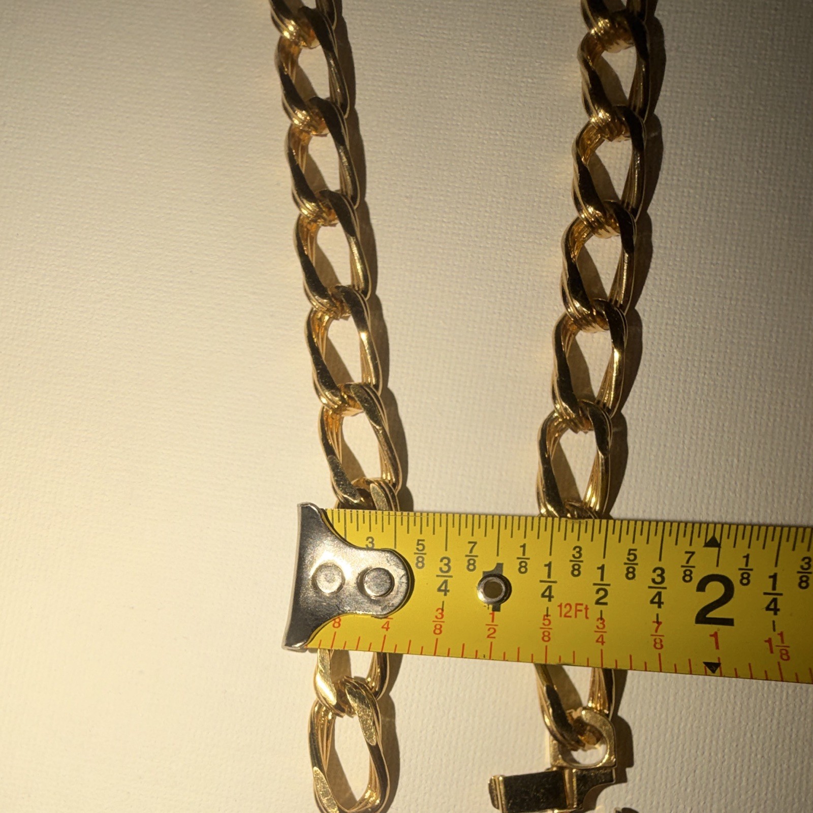 14kt Gold Shelled necklace, 24 inch In classic flat curb link design. Read below