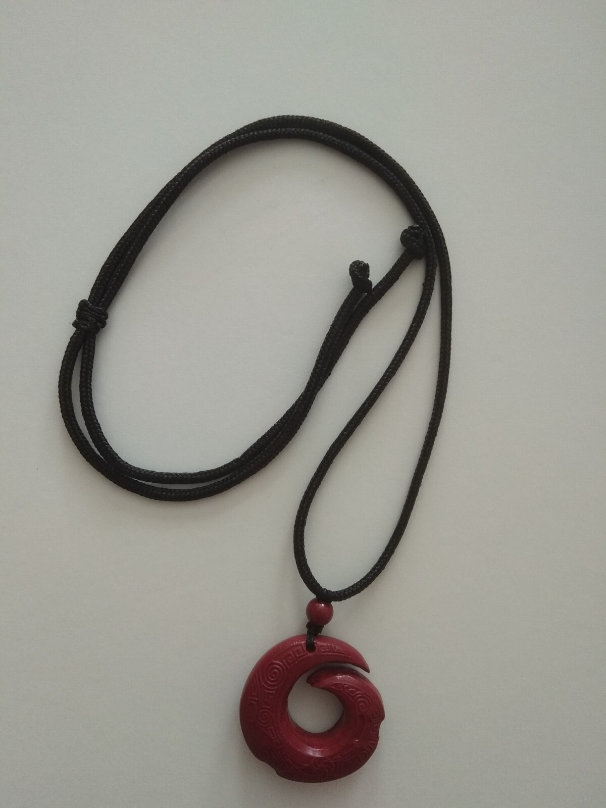 Natural 32x32mm Dark Red Carved Cinnabar Pendant on Brown Rope Necklace-514-6
