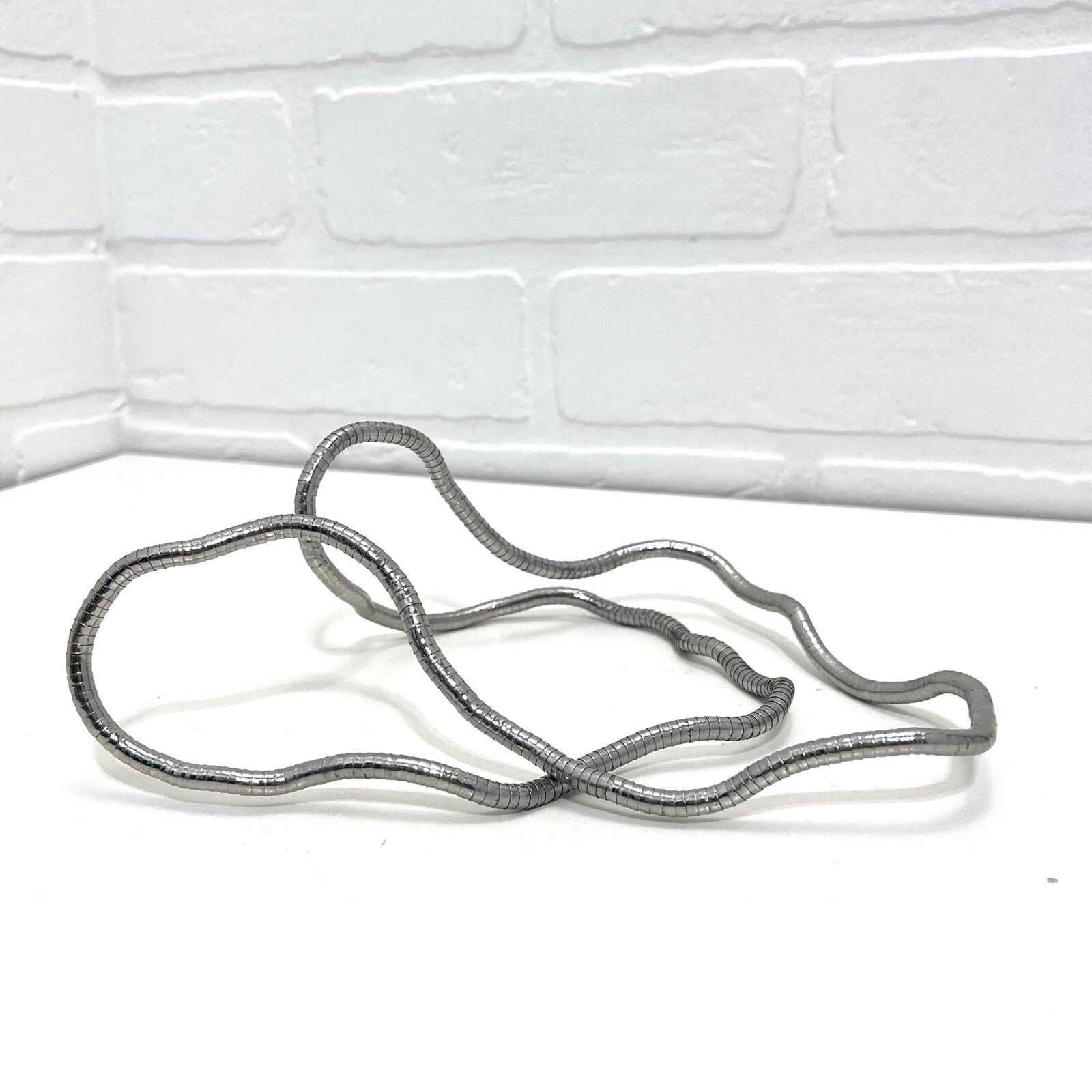 Adult Fidget. Office Toy. Repositional Art Decor. Bendable Silver Color Necklace