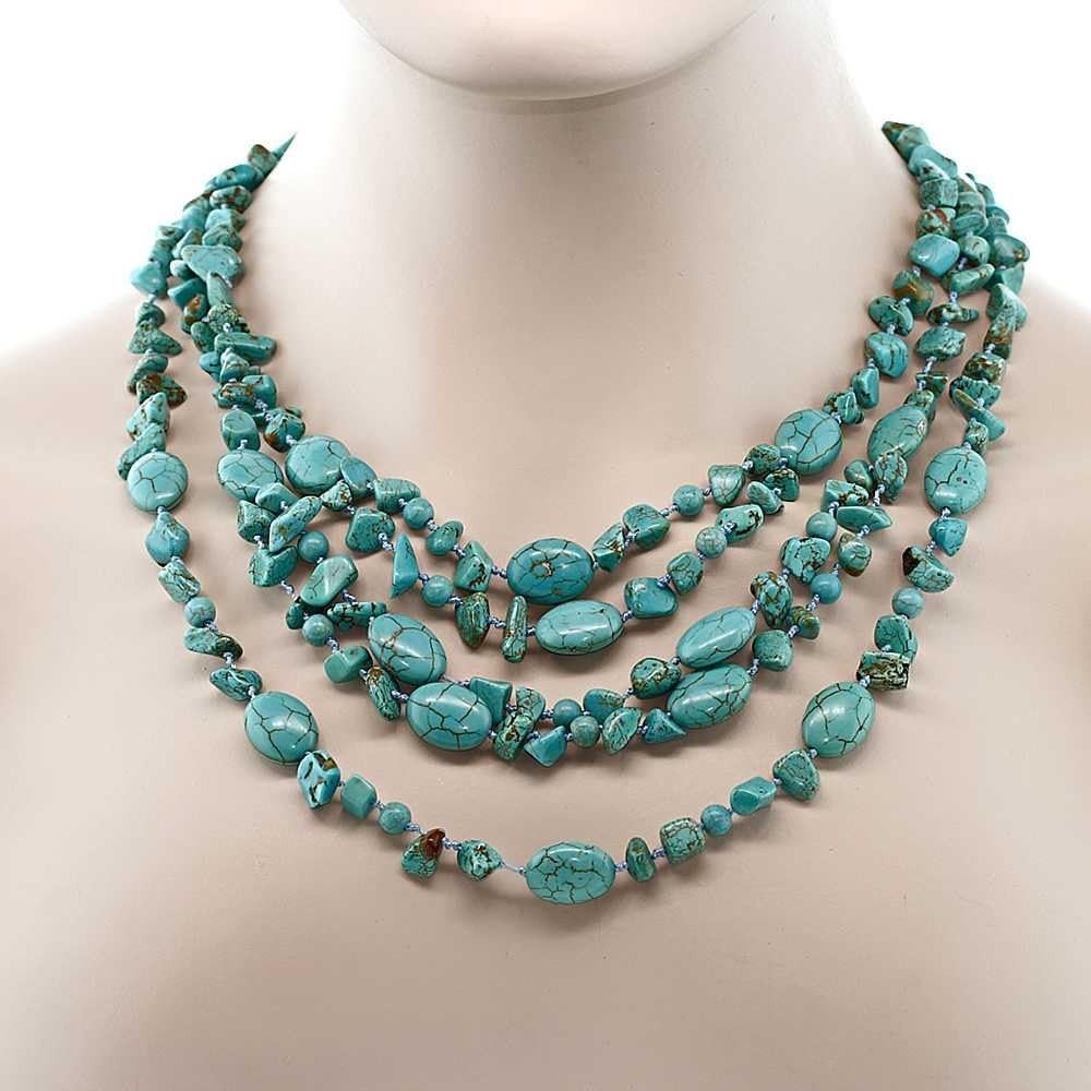 Chic 20” Simulated Turquoise Necklace with Toggle Closure – Ideal for Occasions
