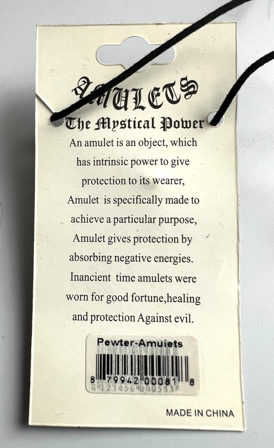 Long Life Protection Health AGLA Pendant Amulet Necklace Nickle Free Pewter -NEW