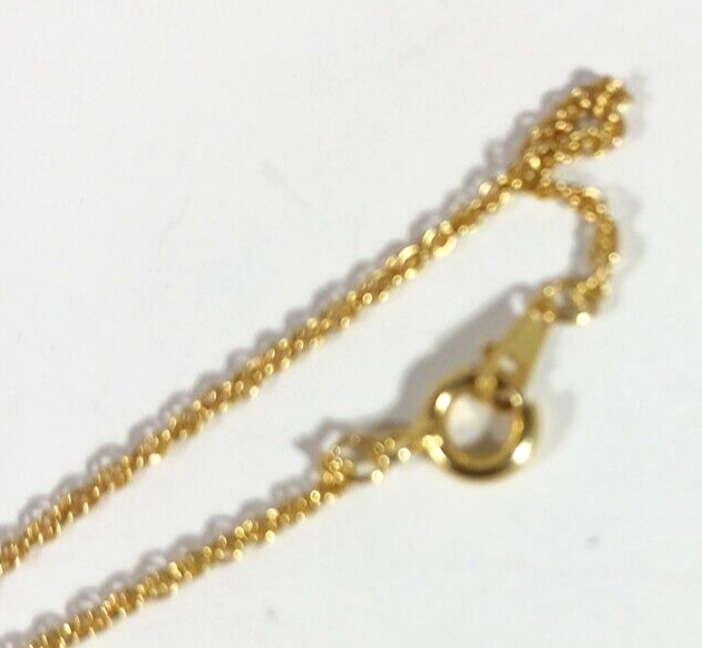 Roman Red Glass Clear Pendant Chain Necklace Gold tone Chain 17.75″