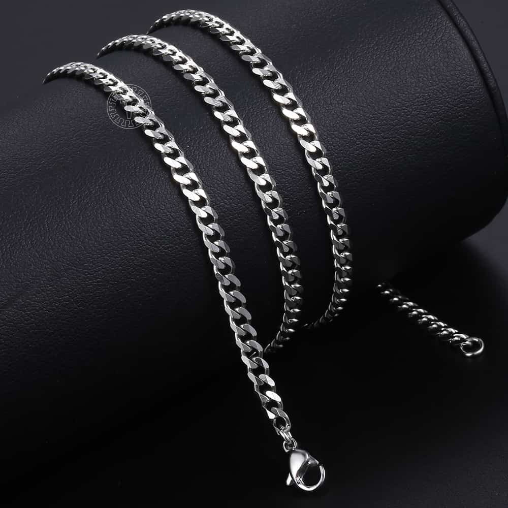 Silver Stainless Steel CZ Dog Tag Pendant Necklace Army Military Graduation Gift
