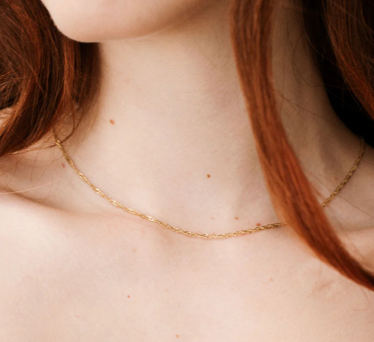 Gold Chain Necklace Everyday Necklace Waterproof Gold Chain Sparkle Chain