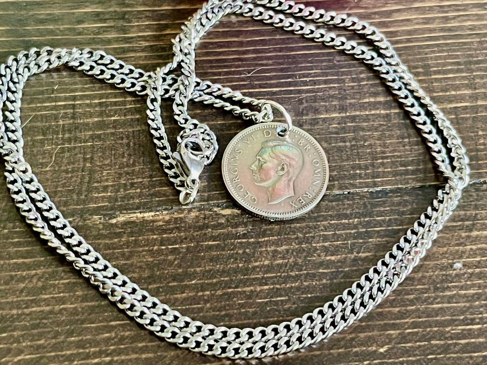 UK 6 Pence Coin Necklace Pendant Sixpence Handmade Jewelry British Currency