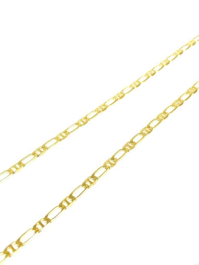 14K Gold Filled Figaro Mariner Chain Necklace 24″ 3.5mm for Mens Cadenas Hombre