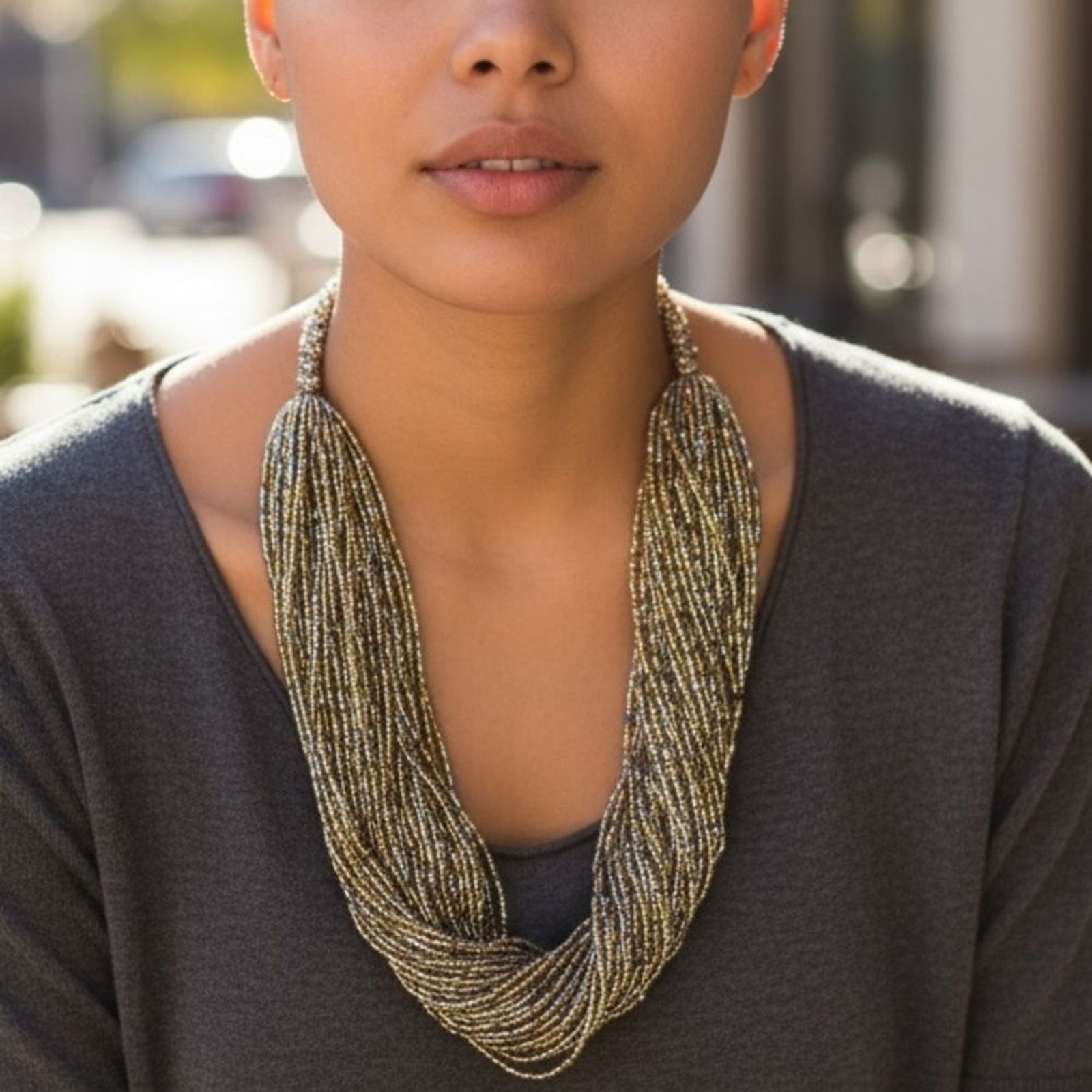 Beaded Multi-Colored Potay Necklace