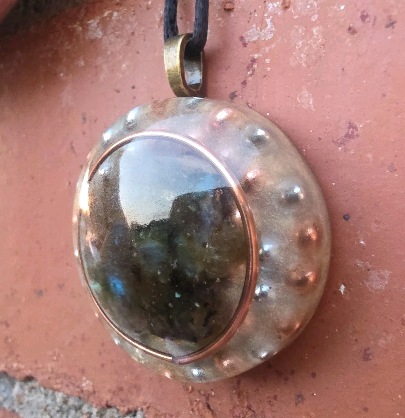 Labradorite Orgonite Orgone Energy Pendant Necklace Spiritual Intuition Psychic
