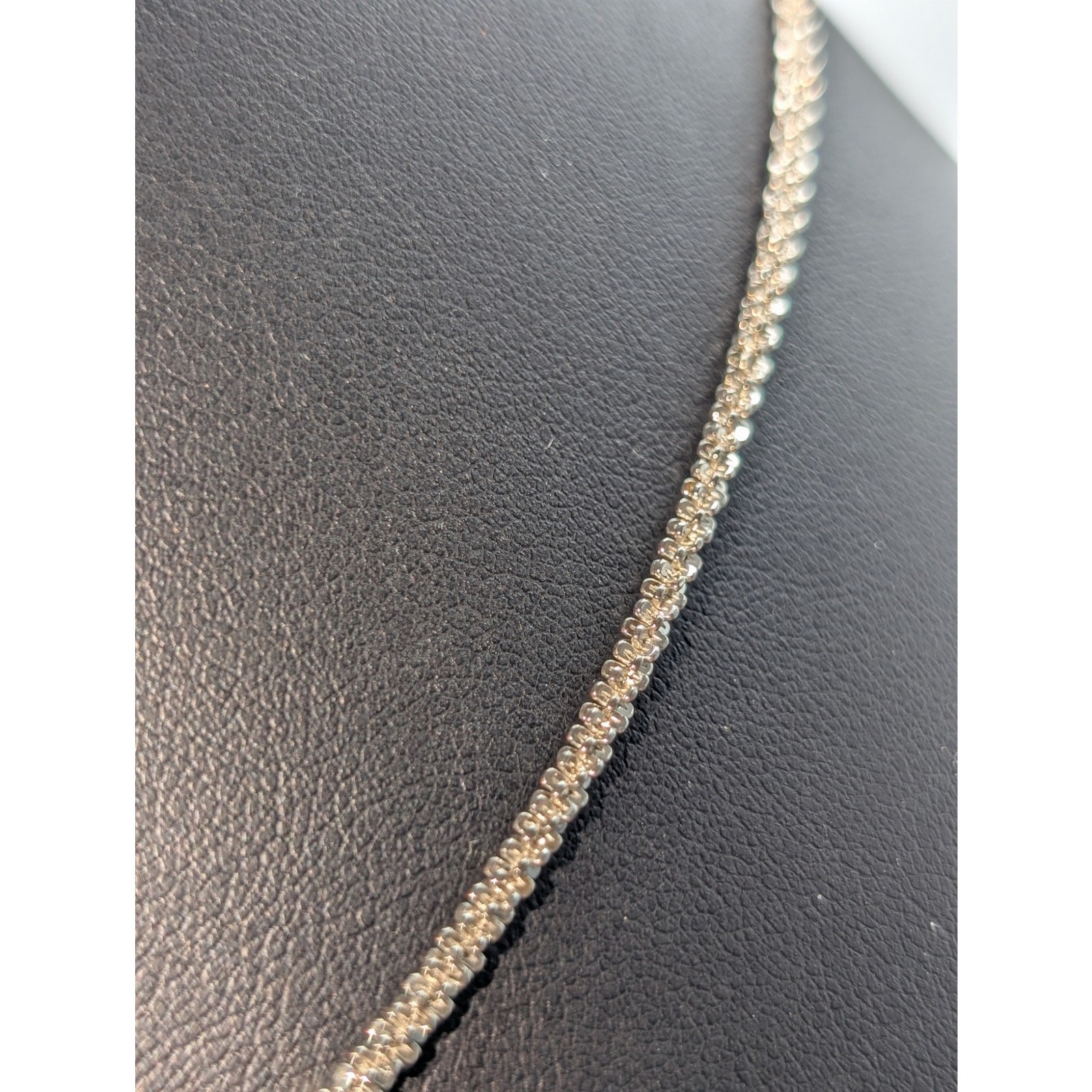 925 Sterling Silver Sparkle Glitter Margarita 2.8mm Chain 19″ Necklace