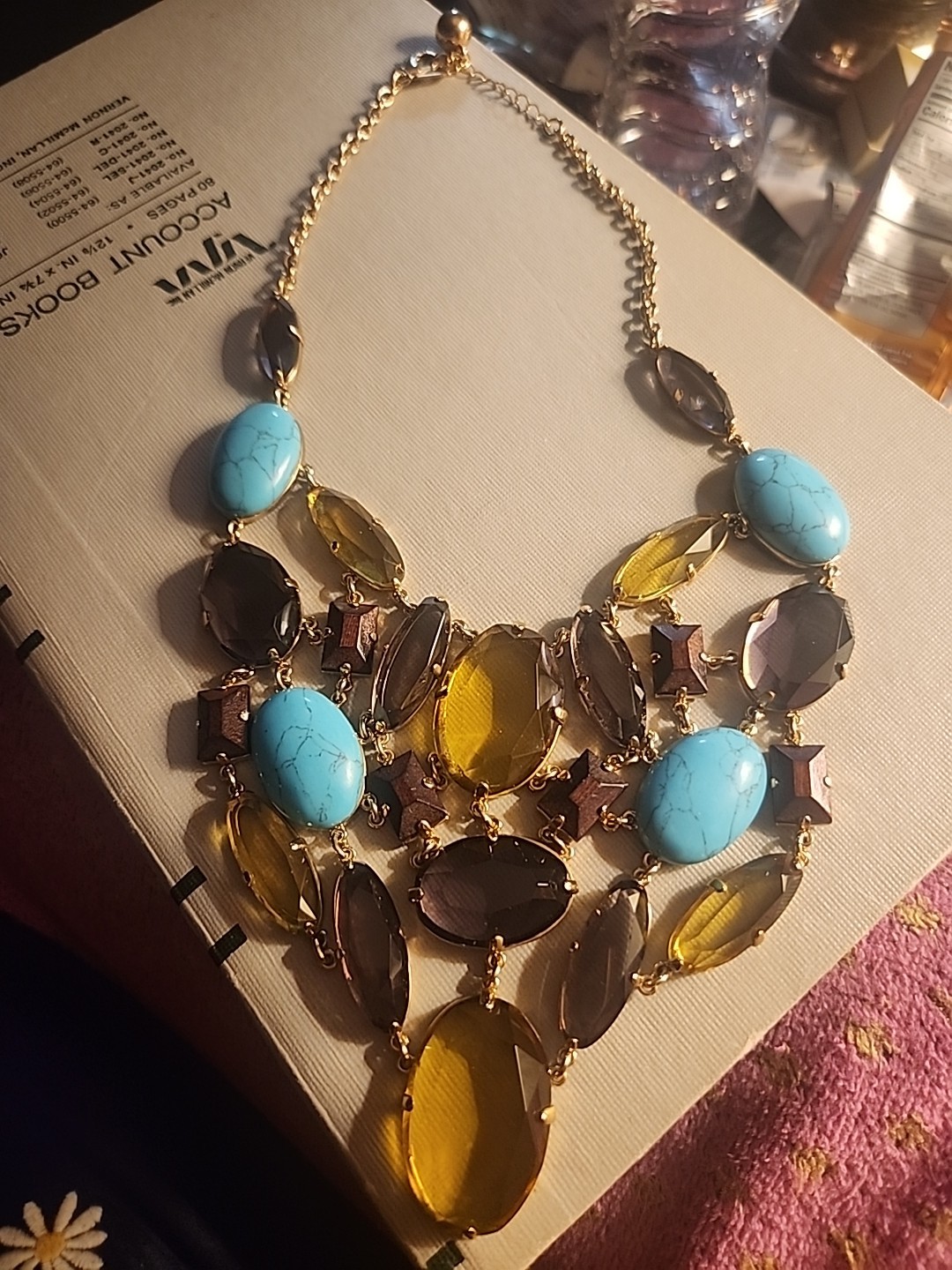 Kate Spade Vintage Neutral Crystal Mixed Cut Cluster Statement Necklace