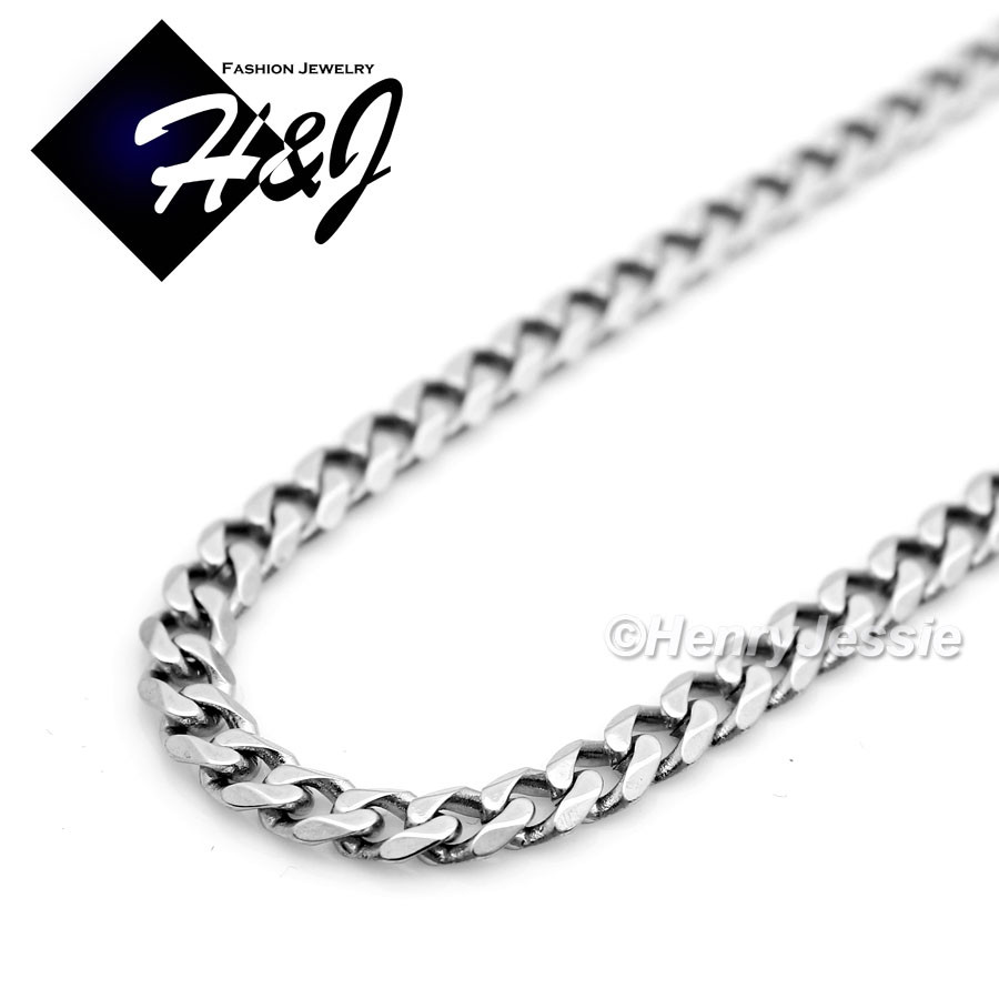 18-32″MEN Stainless Steel 3mm Silver Cuban Curb Chain JESUS Cross Pendant*SP62