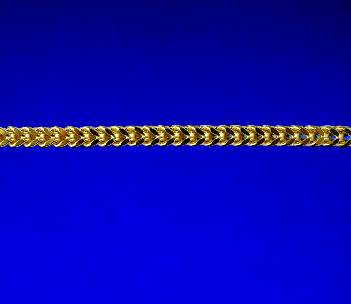 10K Yellow Gold Franco Box Square Necklace Bracelet Chain Real 2mm-7mm 7″-30″