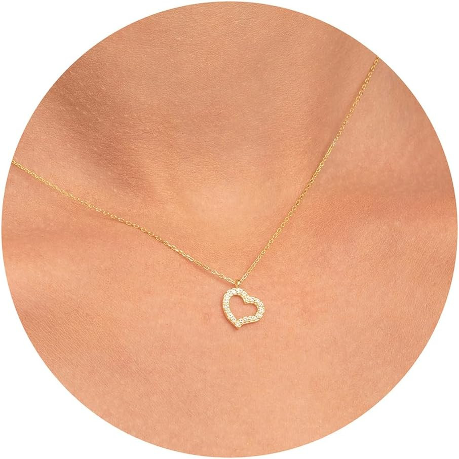 14K Gold/White Gold Plated Heart/Disc/Circle/Bee Necklace, Womens Choker Jewelry