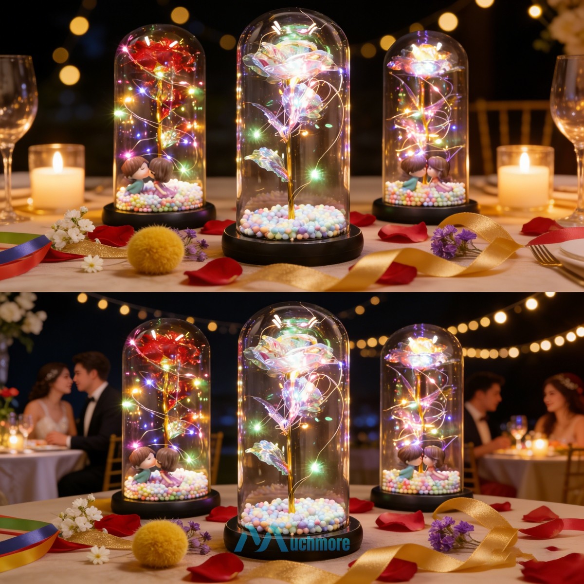Beauty and The Beast Rose LED Enchanted Galaxy Rose Eternal Flower Lighted Décor