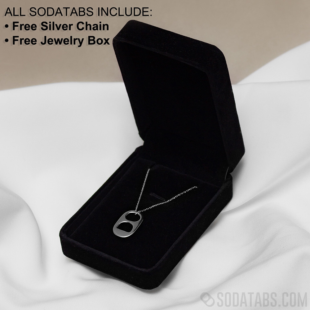Sterling .925 Silver Soda Tab Pendant Charm & Free Chain