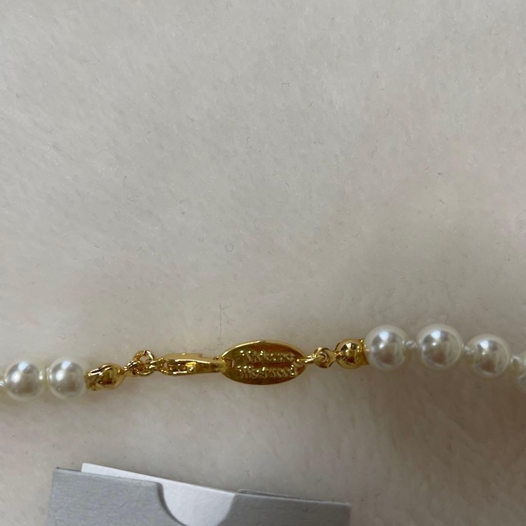 Vivienne Westwood Necklace Pearl Choker Gold w/Pouch NO BOX