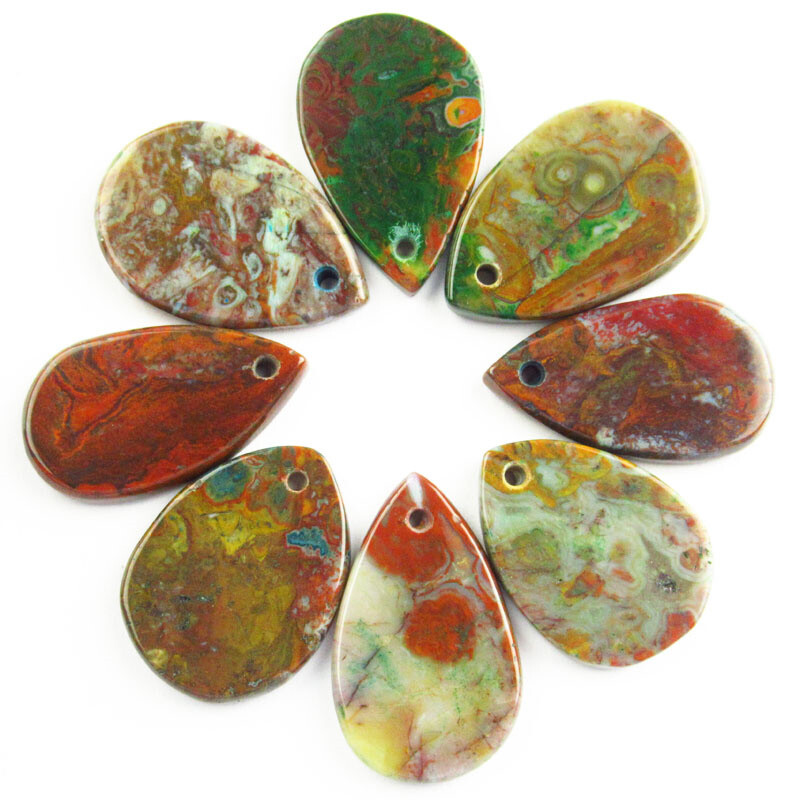 8Pcs 24x18x3mm/28x18x3mm Pietersite Teardrop Pendant Bead B60977