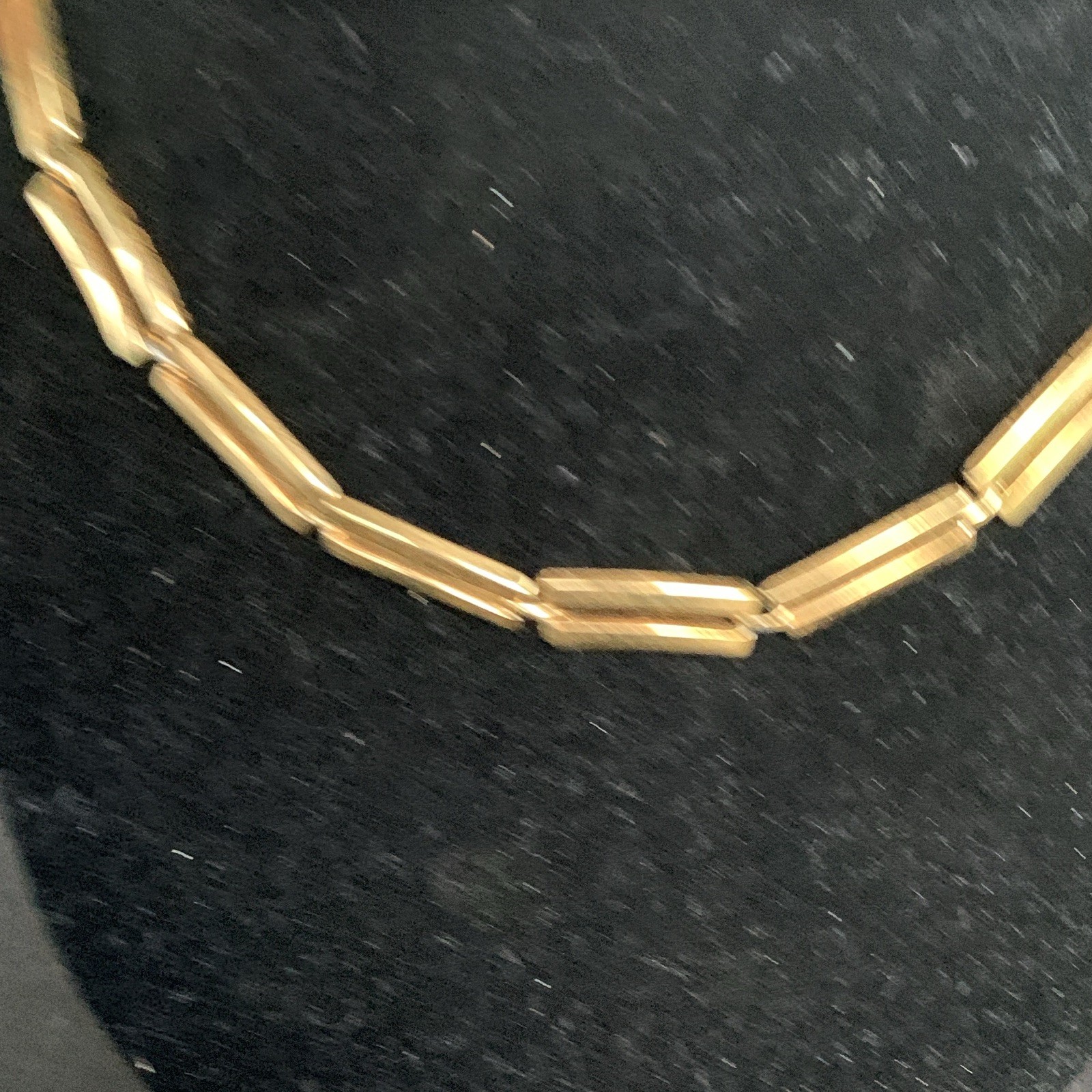 Gold Tone Metal Bar Link Chain Necklace Chain Style No Stone