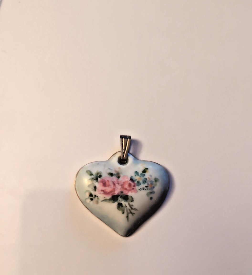Porcelain Floral Pendant from Bavaria Germany