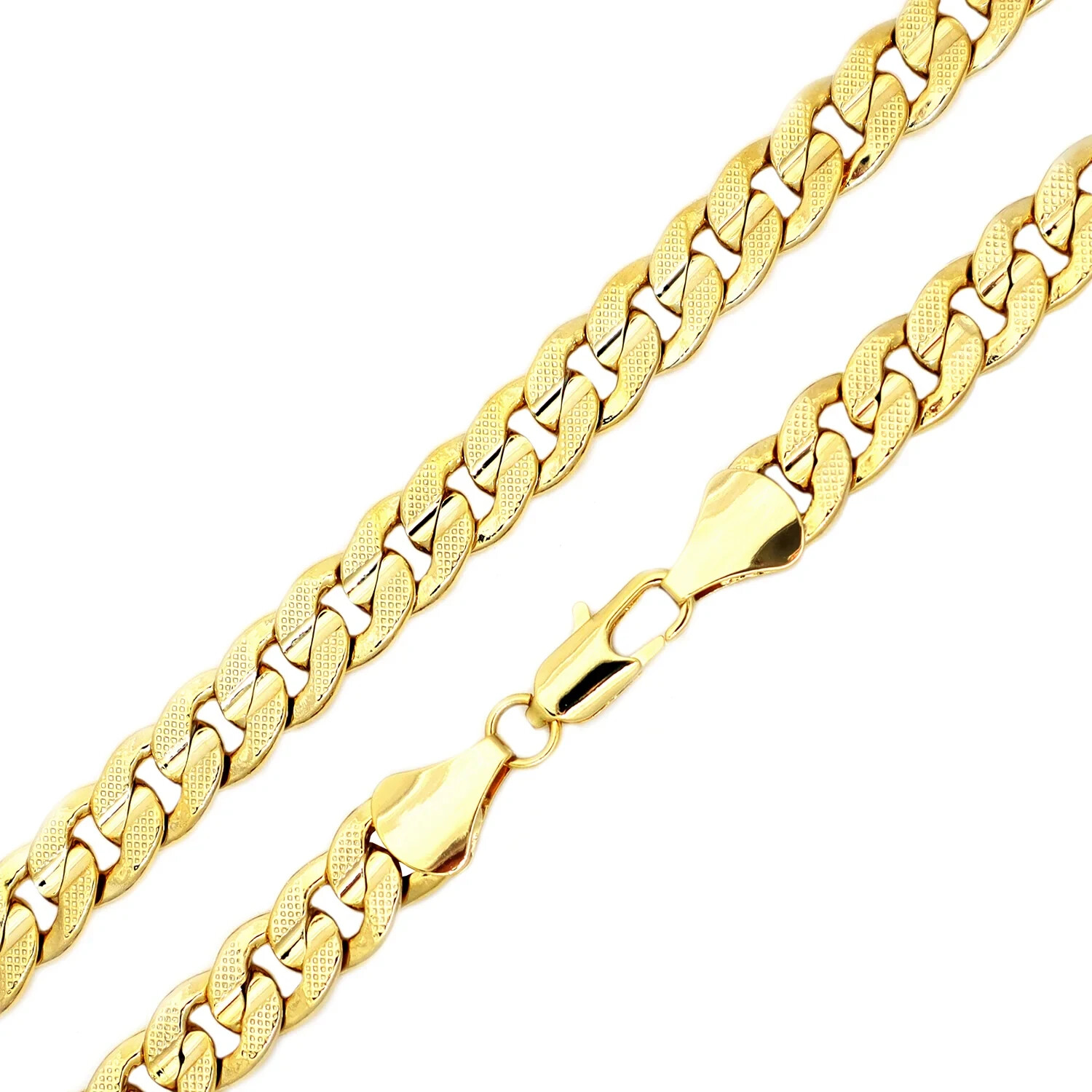 AAA+ High-End Premium 14K Stamped Gold plated 4~10mm Brass Cuban Chain Necklace