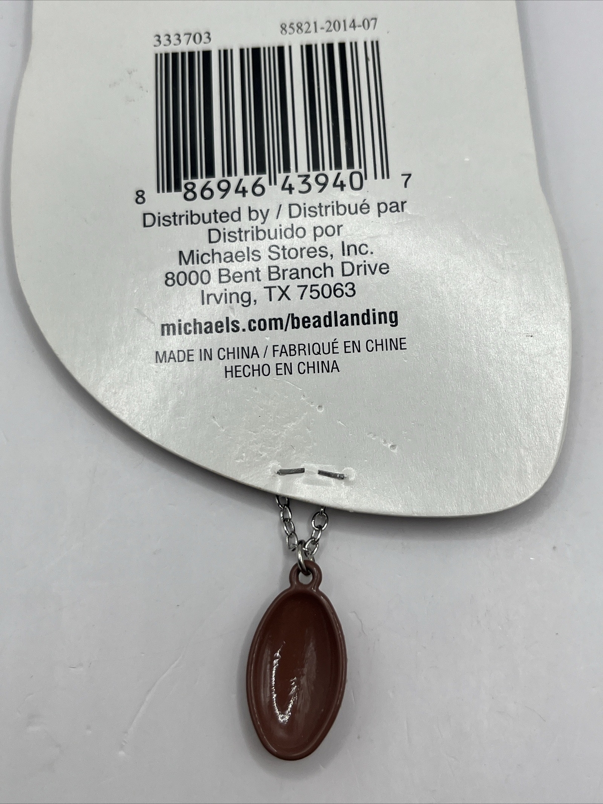 Bead Landing Football Necklace Sparkle Sports 16 inch Chain- Brand New