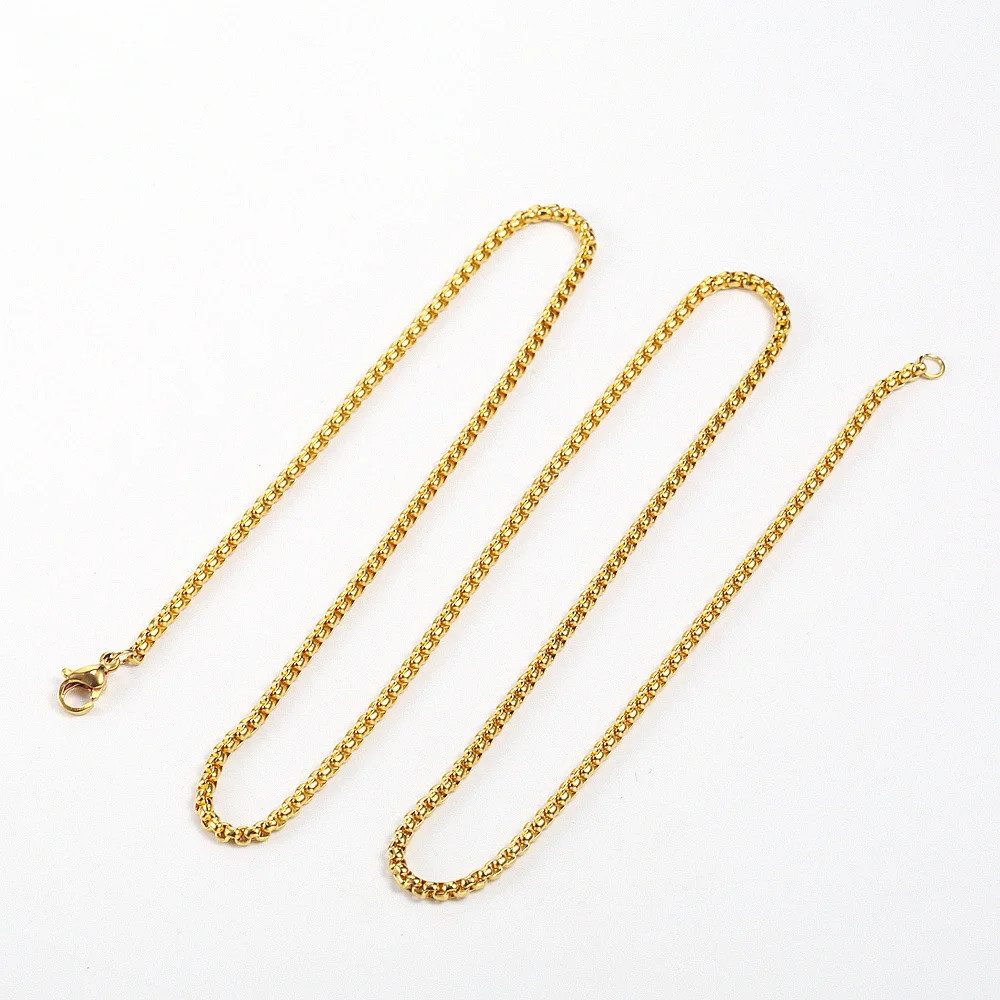 Stainless Steel Box Chain Necklace 2mm 2.5mm 3mm Unisex Long Chain Jewelry
