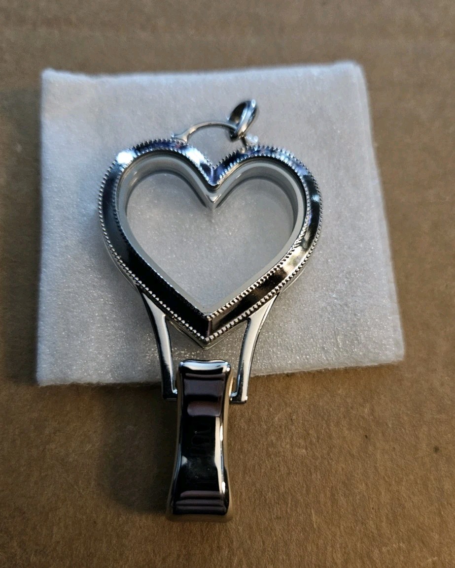 Origami Owl Reversible Heart Living Locket Lanyard LK1113 NIB Retired-Rare
