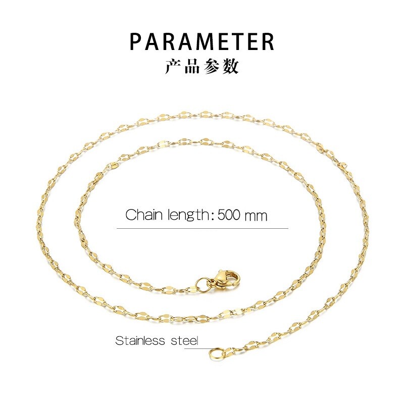 Silver Gold Titanium Stainless Steel Ona Confetti Chain Necklace Choker 20″ PE11