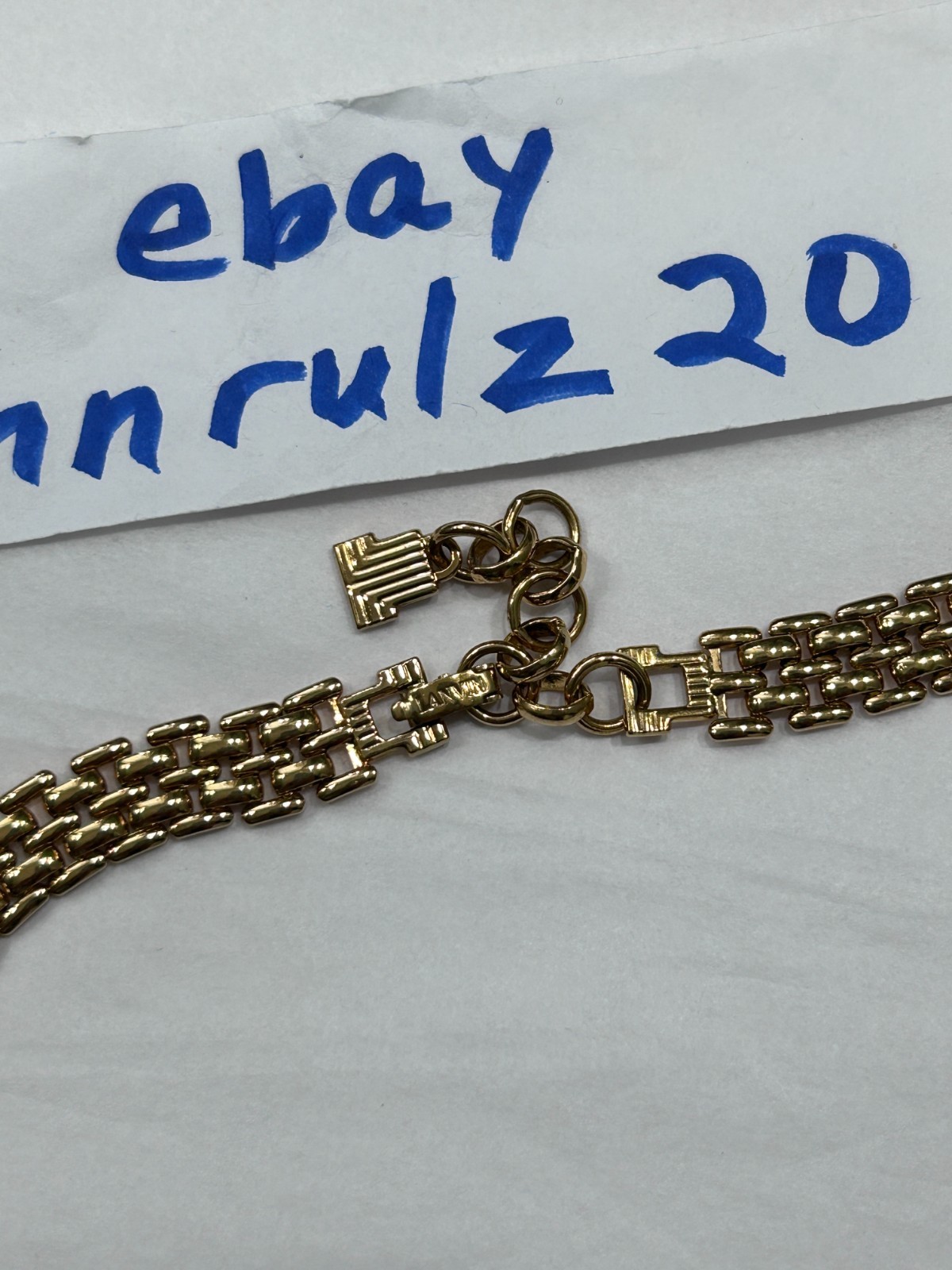 Vintage LANVIN Germany Silver Gold Couture Chain Collar Necklace