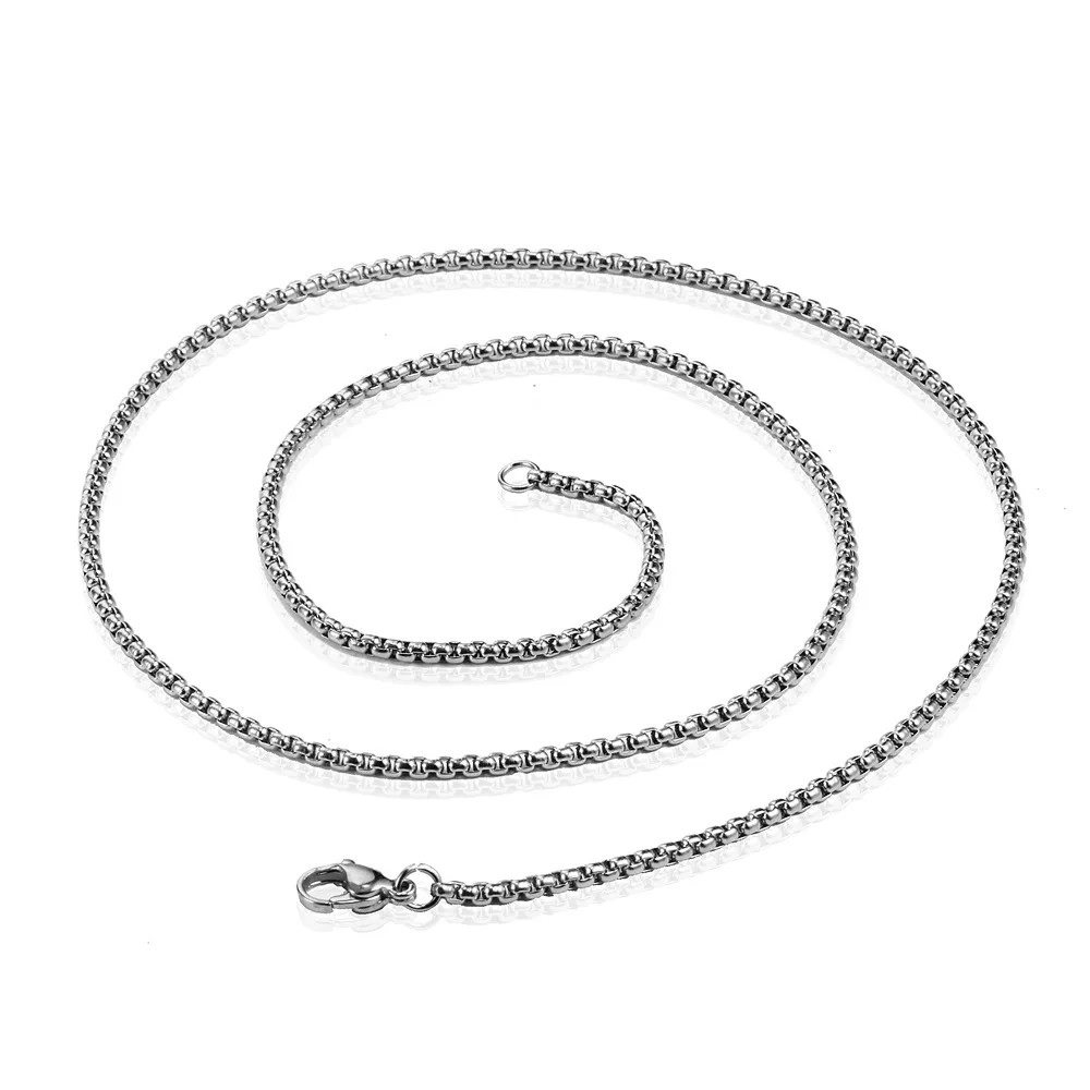 Stainless Steel Box Chain Necklace 2mm 2.5mm 3mm Unisex Long Chain Jewelry