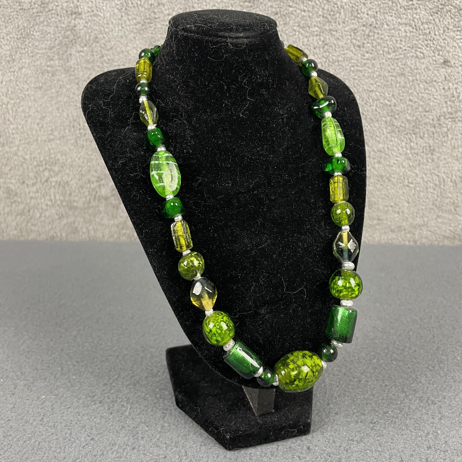 Necklace Green Glass Beaded Mixed Chunky In Womens Boho Statement Jewelry