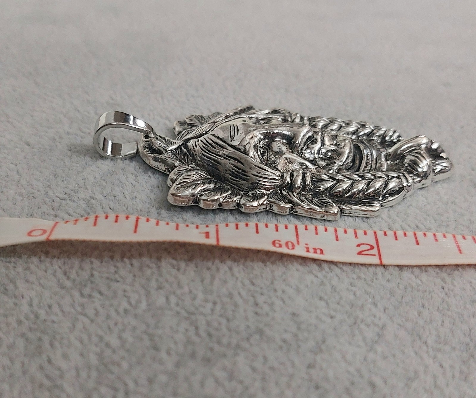 Silver chief indian native tribal charm Necklace pendant – Mens Womens Jewelry