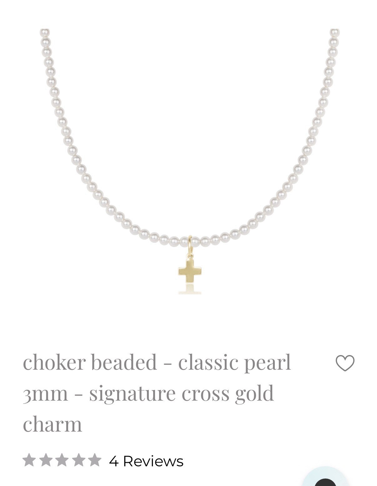 enewton necklace choker beaded – classic pearl 3mm – signature cross gold charm