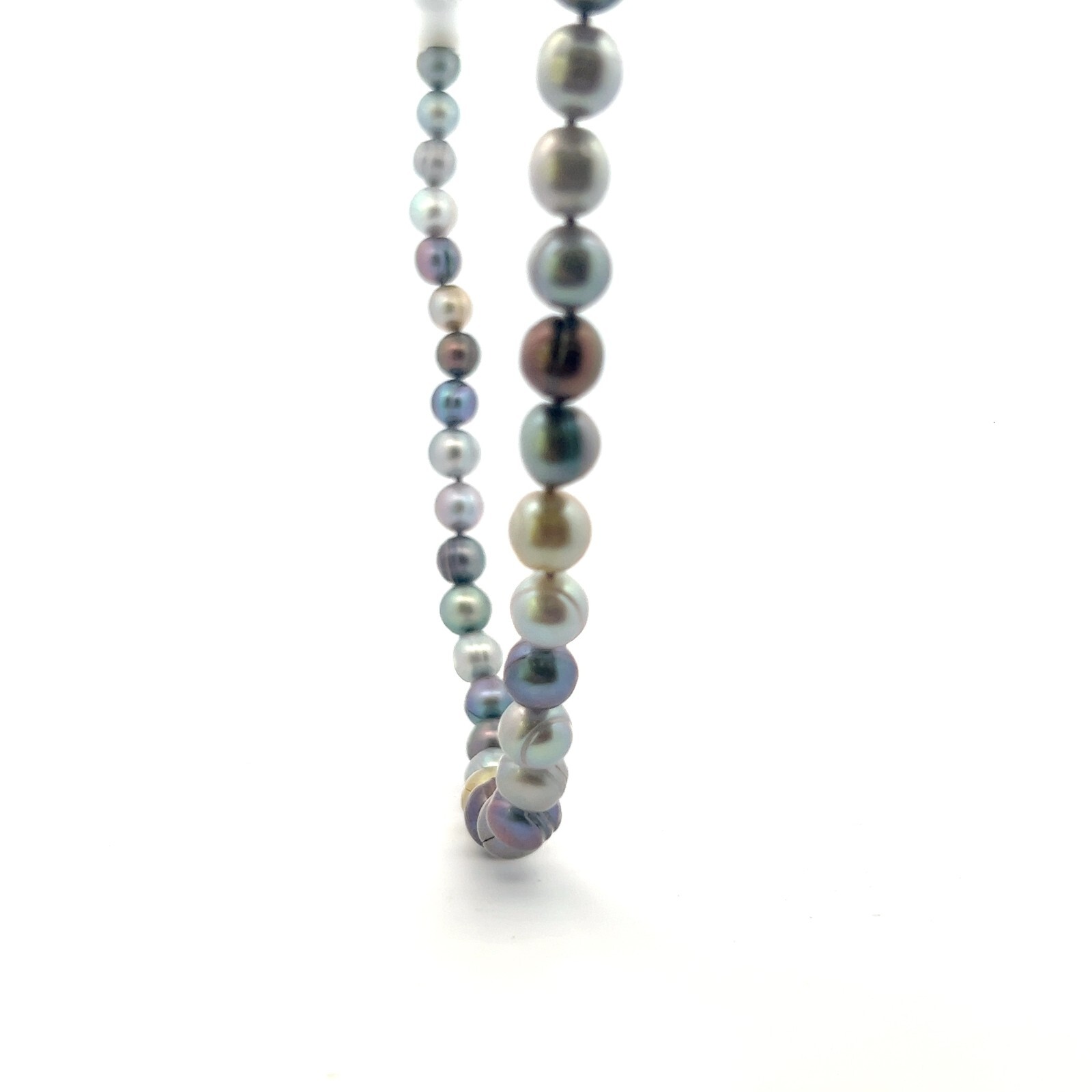 HONORA Genuine Cultured Frshwtr Dark Multicolor Ringed 8-10mm Pearl 18″ Necklace