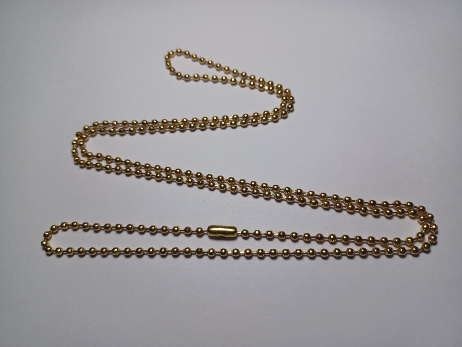 Brass Military 2.4mm Ball Bead Dog Tag Chain Necklace Sizes 24″25″27″28″30″