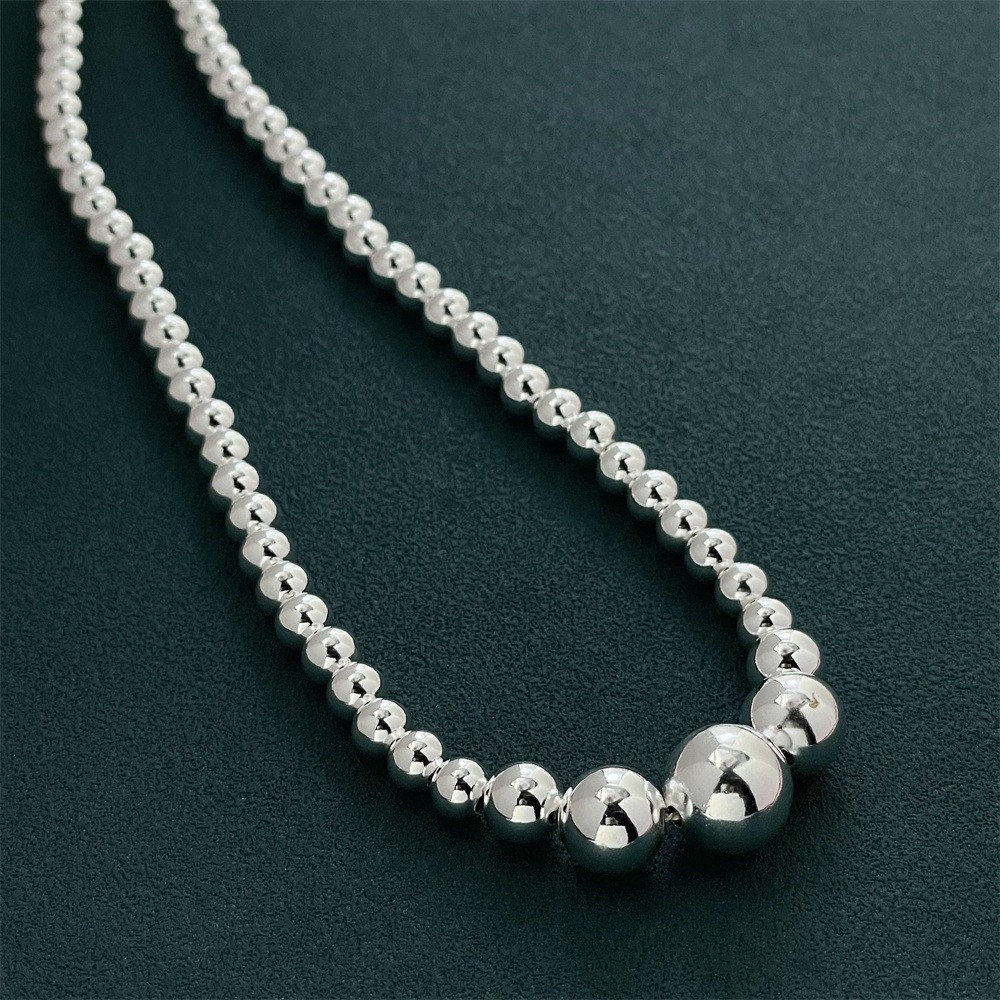 20″ Women’s 925 Sterling Silver Hollow Beads Balls Chain Necklace