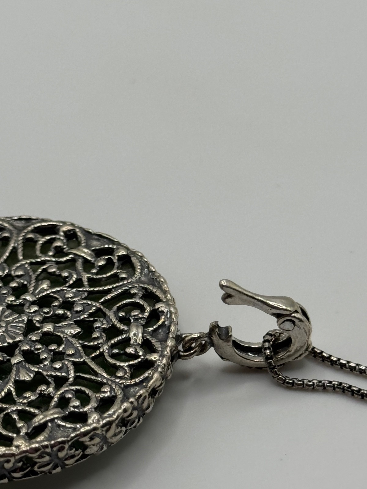 Or Paz Israel Roman Glass Sterling Silver Enhancer Pendant Necklace