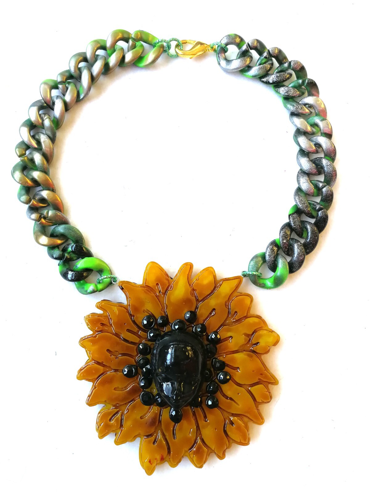 Woman Necklace Jewelry Sun Flower Brutalist Modernist Sunflower Bracelet Pendant