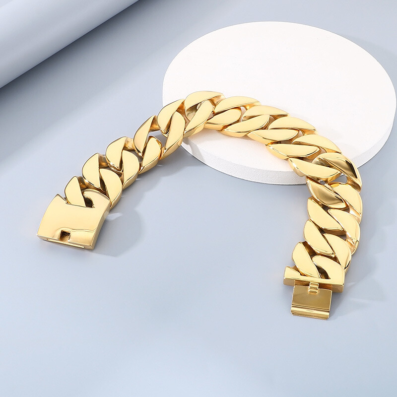 43mm Hip Hop Solid Miami Cuban Chain Necklace Heavy Strong Choker Collar Jewelry